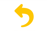 create a simple return arrow (in #ECB80D) with a 1x1 height-width ratio. Make it simple and the background transparent.