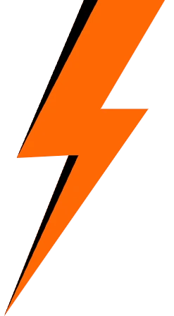 an orange lightning bolt