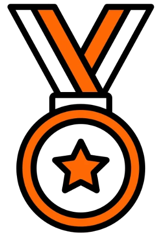 a champion metal with a star in the middle