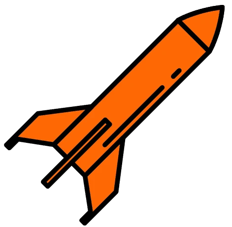 an orange rocket